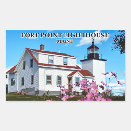 Fort Point Lighthouse, Maine Rechteckiger Aufkleber