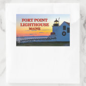 Fort Point Lighthouse, Maine Rechteckiger Aufkleber (Tasche)