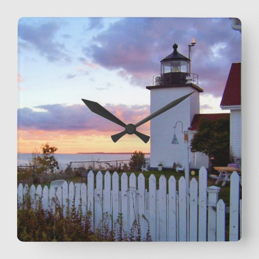 Fort Point Lighthouse, Maine Square Uhr (Vorderseite)