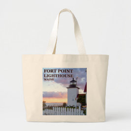 Fort Point Lighthouse, Maine Tote Bag Jumbo Stoffbeutel
