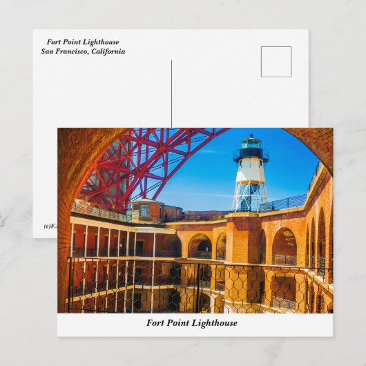Fort Point Lighthouse Postcard Postkarte (Vorne/Hinten)