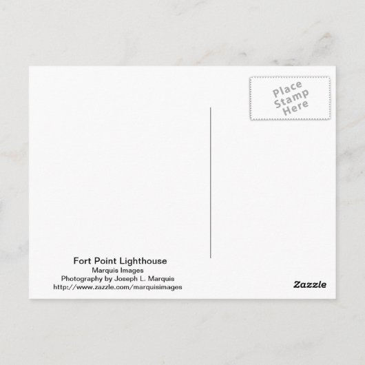 Fort Point Lighthouse Postkarte (Rückseite)