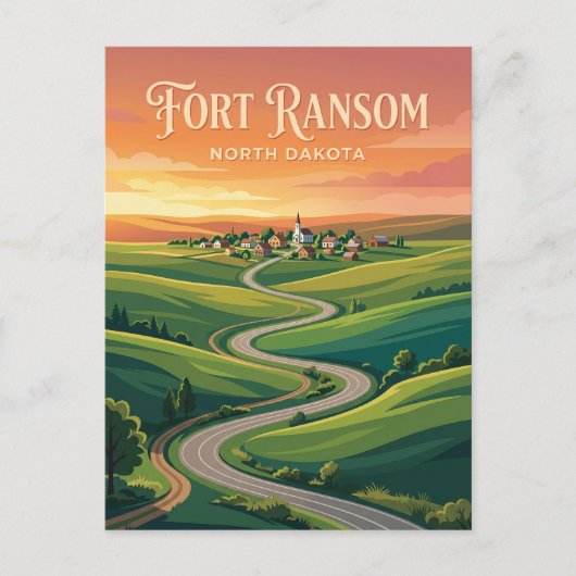 Fort Ransom USA Postkarte (Vorderseite)