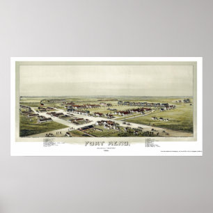 Fort Reno, OK Panorama Karte - 1891 Poster