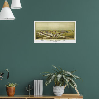 Fort Reno Oklahoma-Territorium 1891 Lithografie Poster