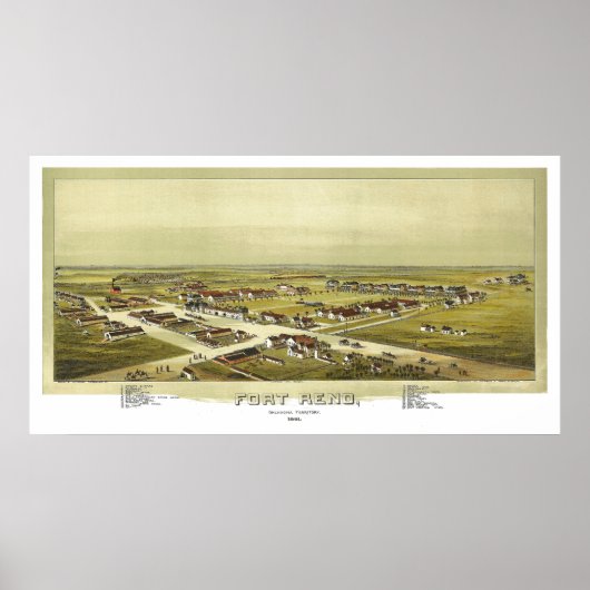 Fort Reno Oklahoma Territory 1891 Lithograph Poster (Vorne)