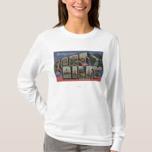 Fort Riley, Kansas - große Buchstabe-Szenen T-Shirt