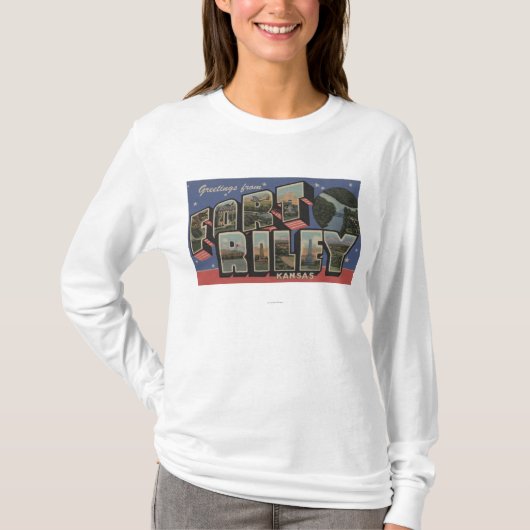 Fort Riley, Kansas - große Buchstabe-Szenen T-Shirt (Vorderseite)