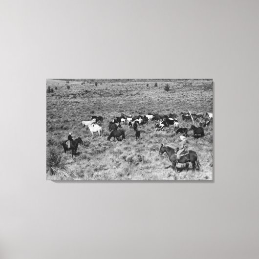 Fort Rock, Oregon Cowboy im Teufelsgarten Leinwanddruck (Vorderseite)