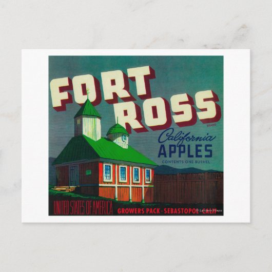 Fort Ross Apple Crate LabelSebastopol, CA Postkarte (Vorderseite)
