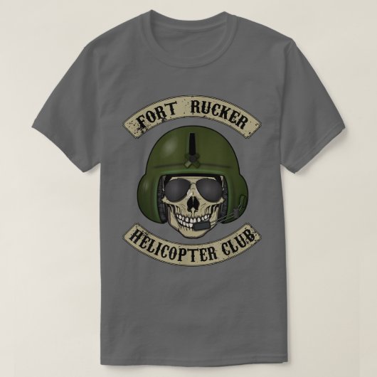 Fort Rucker Helicopter Club T  Pilot, Crew Chief T T-Shirt (Design vorne)
