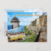Fort San Felipe del Morro, Puerto Rico Postkarte (Vorne/Hinten)