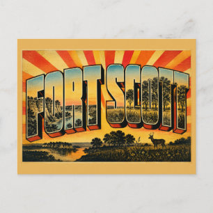 Fort Scott Kansas Prairie Fluss Klippe Kunst Postkarte