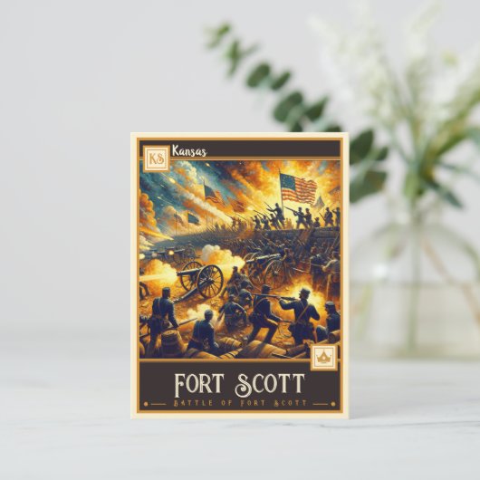 Fort Scott, Kansas | VINTAG Postkarte (Stehend Vorderseite)