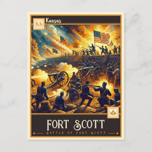 Fort Scott, Kansas | VINTAG Postkarte (Vorderseite)