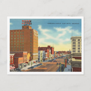 Fort Smith Arkansas Vintage Garrison Avenue 1940er Postkarte