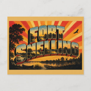 Fort Snelling State Park MN Vintage Reise Kunst Postkarte