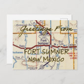 Fort Sumner NM Vintage Karte (Vorne/Hinten)