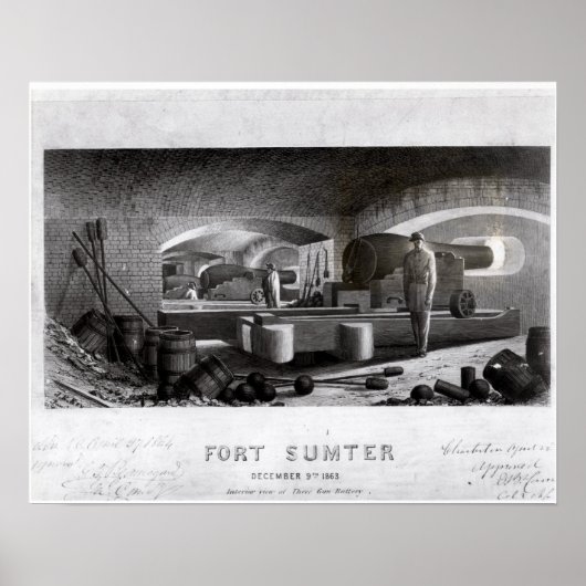 Fort Sumter, Innenansicht von drei Gun Battery Poster (Vorne)