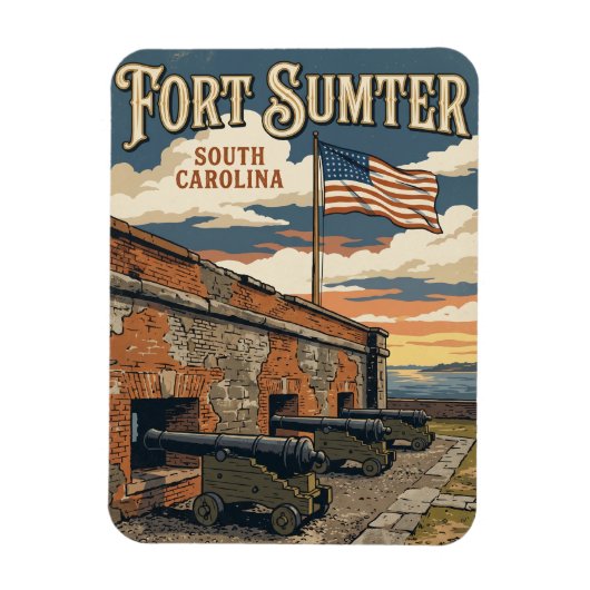 Fort Sumter National Monument USA Magnet (Vertikal)