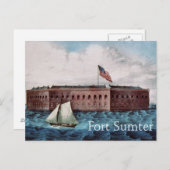 Fort Sumter Postkarte (Vorne/Hinten)