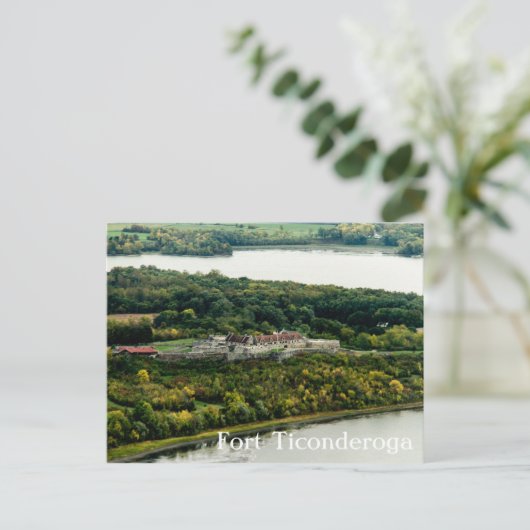 Fort Ticonabweicha Herbstsee Champlain Personalize Postkarte (Stehend Vorderseite)
