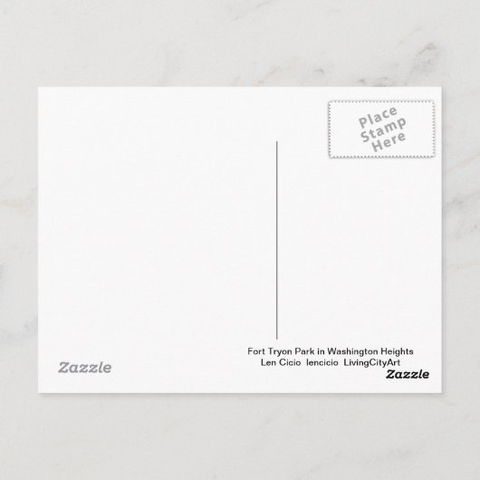 Fort Tryon Park Postkarte (Rückseite)