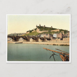Fort und alte Brücke, Wurzburg, Bayern, Deutschlan Postkarte