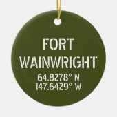 Fort Wainwright Latitude Longitude Personalisiert Keramik Ornament (Vorne)