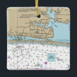 Fort Walton Beach Chart Keramikornament<br><div class="desc">Fort Walton Beach Weihnachtsschmuck mit nautischen Diagramm gemacht.</div>