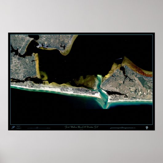 Fort Walton Beach & Destin, Satelliten-Post in Flo Poster (Vorne)