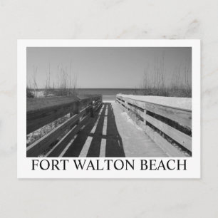 FORT WALTON BEACH, FL SCHWARZ / WEISS POSTKARTE