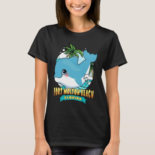 FORT WALTON BEACH FLORIDA Cute Baby Dolphin Beach T-Shirt (Vorderseite)