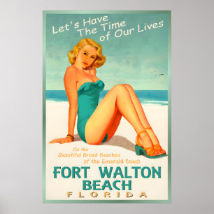 Fort Walton Beach Florida Smaragdküste Pin U Poster