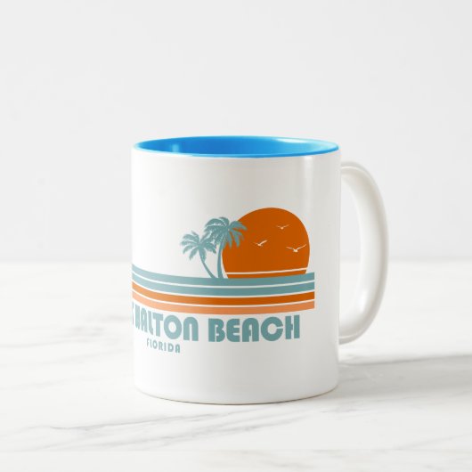 Fort Walton Beach Florida Sun Palm Trees Zweifarbige Tasse (VorderseiteRechts)