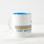 Fort Walton Beach Florida Sun Palm Trees Zweifarbige Tasse (Vorderseite Links)