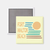 Fort Walton Beach geometrisches Design Magnet (Vorderseite/Rückseite)