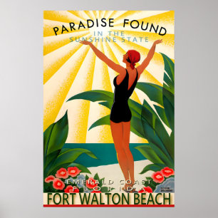 Fort Walton Beach Okaloosa County Florida Reise Poster