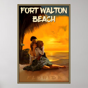 Fort Walton Beach Okaloosa County Florida Strand Poster