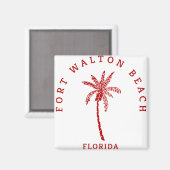Fort Walton Beach Palm Tree Magnet (Vorderseite/Rückseite)