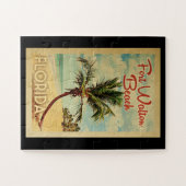 Fort Walton Beach Palm Tree Vintage Travel Puzzle (Horizontal)
