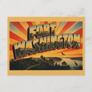Fort Washington Maryland Flussklippen Wald Kunst Postkarte