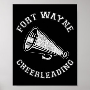 Fort Wayne Cheer Distressed Retro 90er Cheerleader Poster