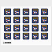 Fort Wayne Flag Quadratischer Aufkleber (Blatt)