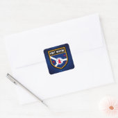 Fort Wayne Flag Quadratischer Aufkleber (Umschlag)