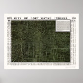 Fort Wayne, IN Panorama Karte - 1907 Poster (Vorne)