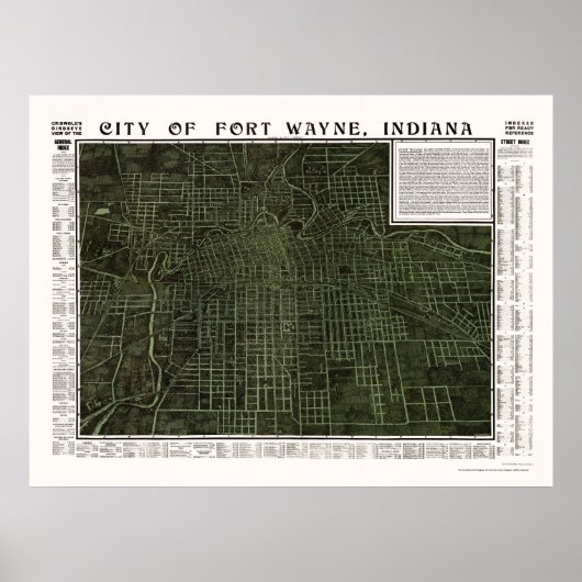 Fort Wayne, IN Panorama Karte - 1907 Poster (Vorne)
