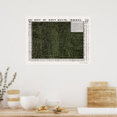 Fort Wayne, IN Panorama Karte - 1907 Poster (Küche)