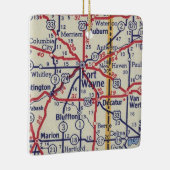 Fort Wayne in Vintager Karte Keramikornament (Rechts)