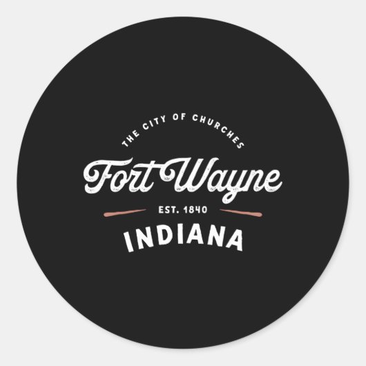 Fort Wayne Indiana 1840 USA Runder Aufkleber (Vorderseite)